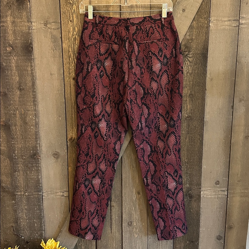 NWT L’Agence Red Snake Print High Waist Trousers | Ludivine Pants Size 2 - Picture 8 of 12